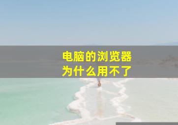 电脑的浏览器为什么用不了