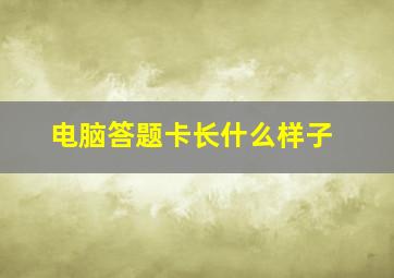 电脑答题卡长什么样子