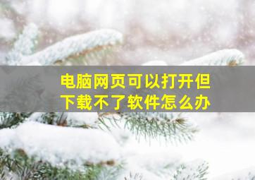 电脑网页可以打开但下载不了软件怎么办