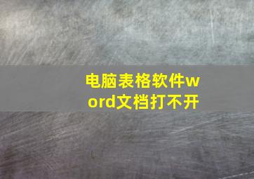 电脑表格软件word文档打不开