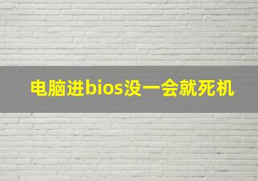 电脑进bios没一会就死机