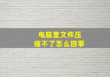 电脑里文件压缩不了怎么回事