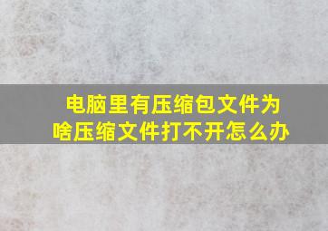 电脑里有压缩包文件为啥压缩文件打不开怎么办