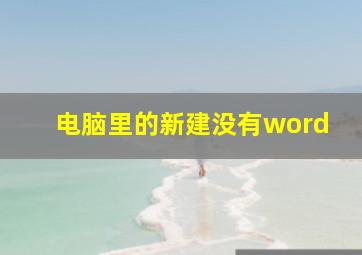 电脑里的新建没有word