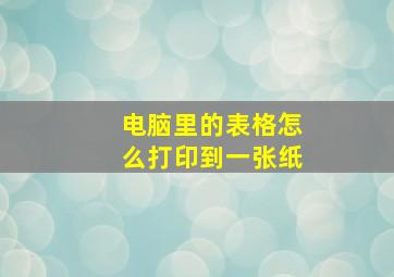 电脑里的表格怎么打印到一张纸