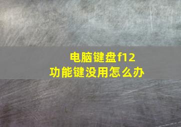 电脑键盘f12功能键没用怎么办