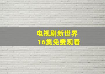 电视剧新世界16集免费观看