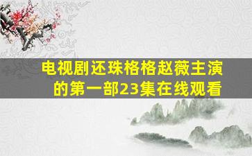 电视剧还珠格格赵薇主演的第一部23集在线观看