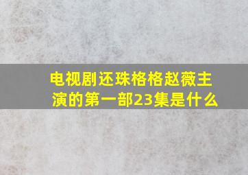 电视剧还珠格格赵薇主演的第一部23集是什么