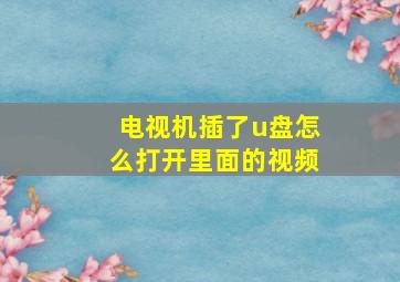 电视机插了u盘怎么打开里面的视频