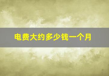 电费大约多少钱一个月