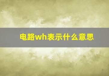 电路wh表示什么意思