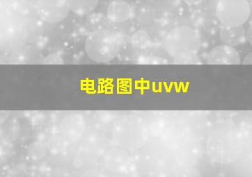 电路图中uvw