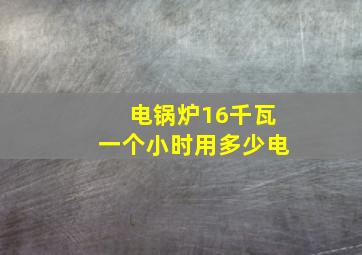 电锅炉16千瓦一个小时用多少电