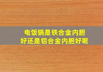 电饭锅是铁合金内胆好还是铝合金内胆好呢