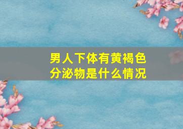 男人下体有黄褐色分泌物是什么情况