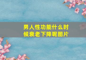 男人性功能什么时候衰老下降呢图片