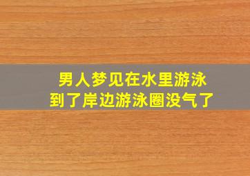 男人梦见在水里游泳到了岸边游泳圈没气了