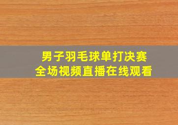 男子羽毛球单打决赛全场视频直播在线观看