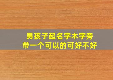 男孩子起名字木字旁带一个可以的可好不好