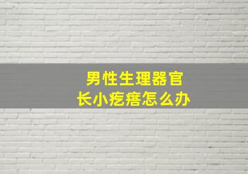 男性生理器官长小疙瘩怎么办