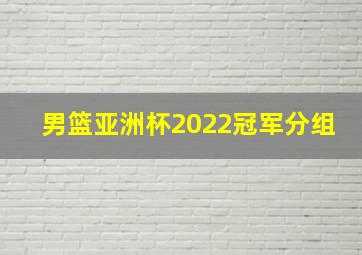 男篮亚洲杯2022冠军分组