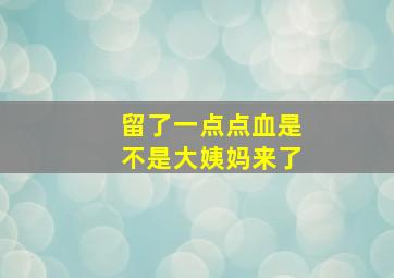 留了一点点血是不是大姨妈来了