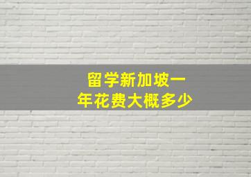 留学新加坡一年花费大概多少