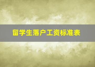 留学生落户工资标准表