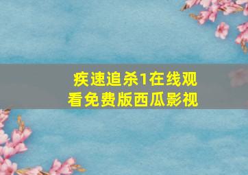 疾速追杀1在线观看免费版西瓜影视