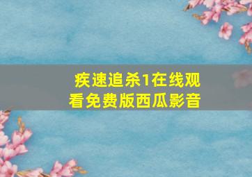 疾速追杀1在线观看免费版西瓜影音