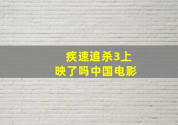 疾速追杀3上映了吗中国电影