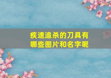 疾速追杀的刀具有哪些图片和名字呢