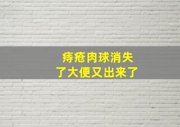 痔疮肉球消失了大便又出来了