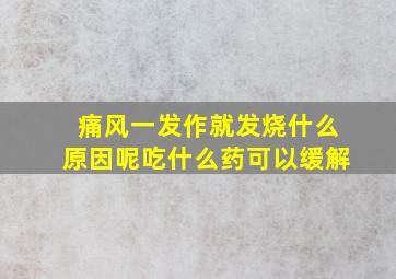 痛风一发作就发烧什么原因呢吃什么药可以缓解