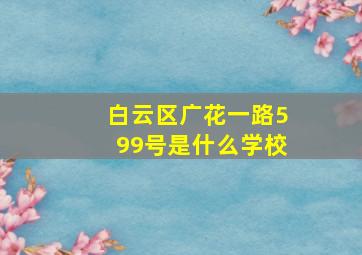 白云区广花一路599号是什么学校