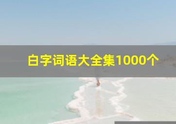 白字词语大全集1000个