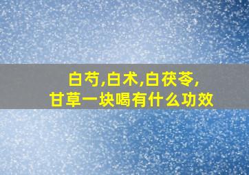 白芍,白术,白茯苓,甘草一块喝有什么功效