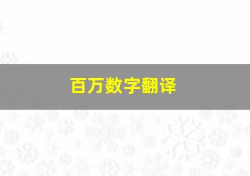 百万数字翻译