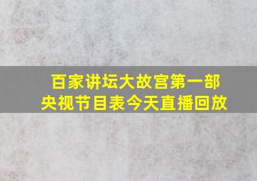 百家讲坛大故宫第一部央视节目表今天直播回放