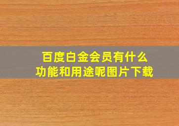 百度白金会员有什么功能和用途呢图片下载