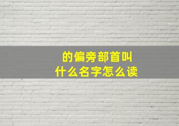 的偏旁部首叫什么名字怎么读