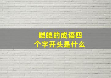 皑皑的成语四个字开头是什么