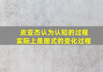 皮亚杰认为认知的过程实际上是图式的变化过程