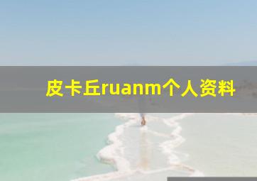 皮卡丘ruanm个人资料