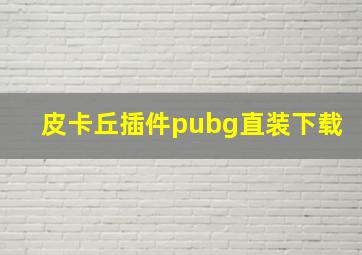 皮卡丘插件pubg直装下载