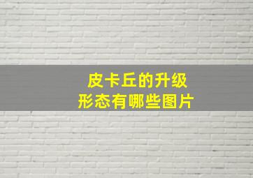 皮卡丘的升级形态有哪些图片