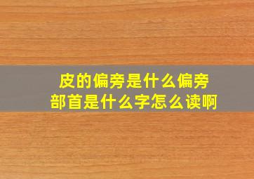 皮的偏旁是什么偏旁部首是什么字怎么读啊