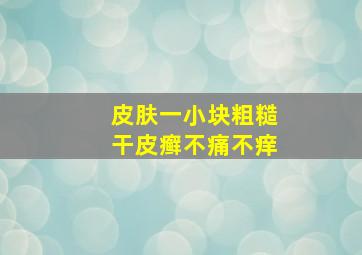 皮肤一小块粗糙干皮癣不痛不痒