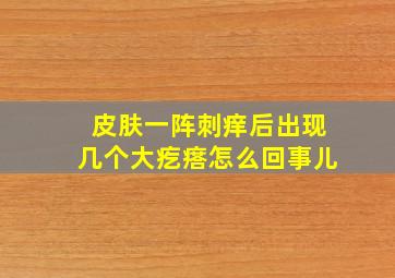 皮肤一阵刺痒后出现几个大疙瘩怎么回事儿